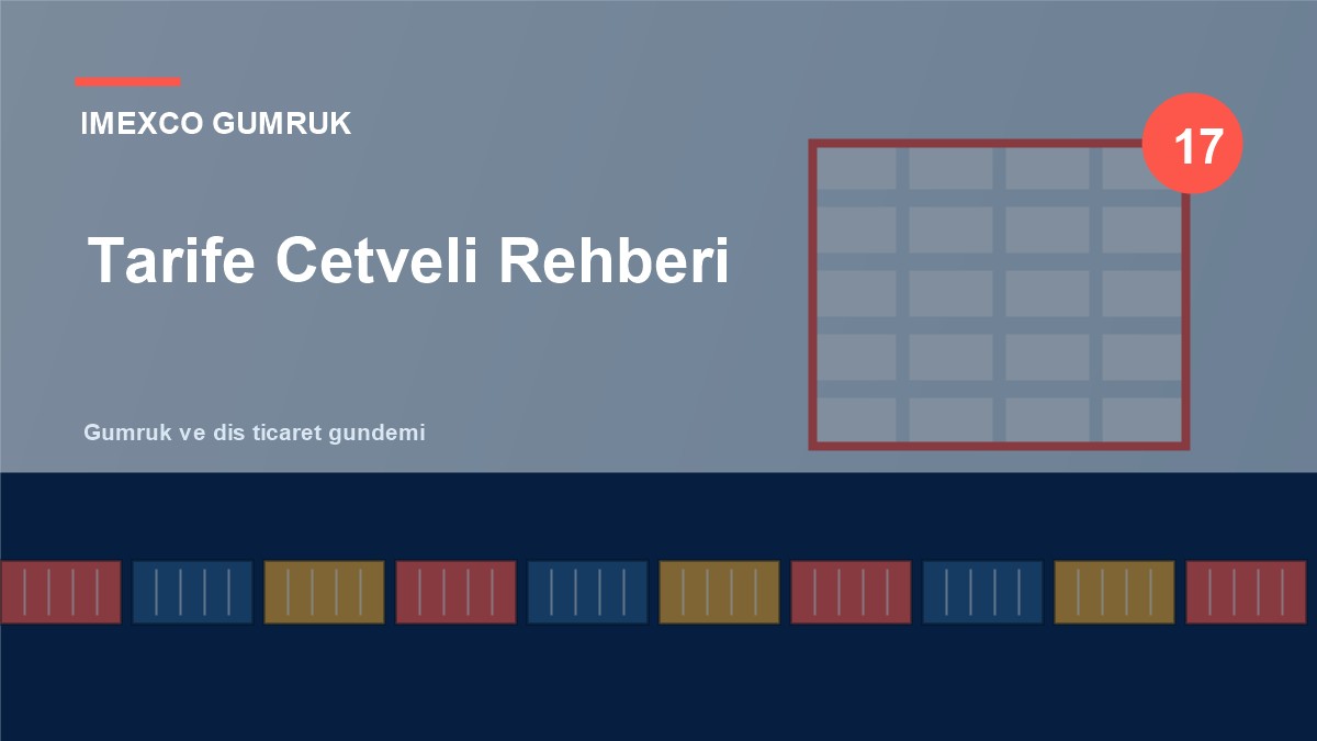 Gümrük Tarife Cetveli Nasıl Okunur?