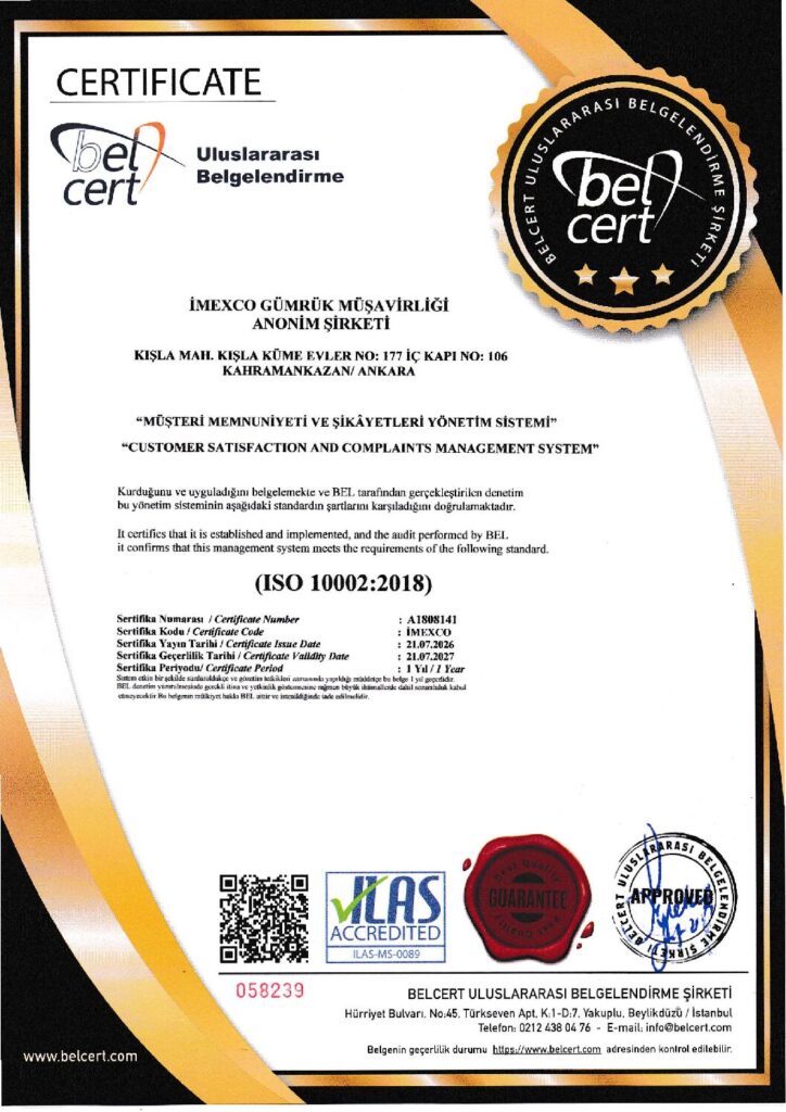 ISO 10002:2018 – Müşteri Memnuniyeti ve Şikayetleri Yönetim Sistemi