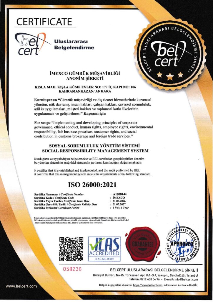 ISO 26000:2021 – Sosyal Sorumluluk Yönetim Sistemi