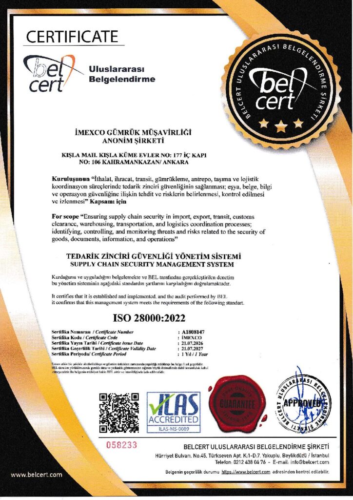 ISO 28000:2022 – Tedarik Zinciri Güvenliği Yönetim Sistemi