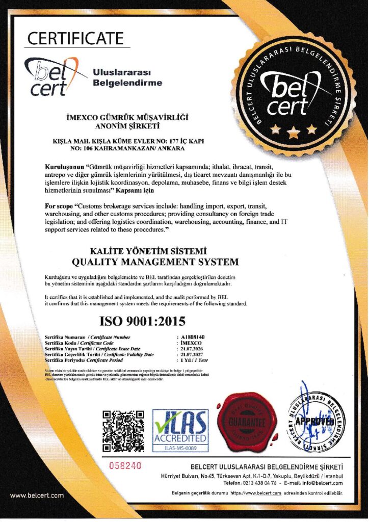 ISO 9001:2015 – Kalite Yönetim Sistemi